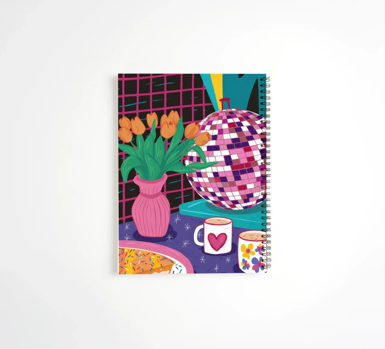 Checkered Tea Time spiral notebook by Prism Ritual