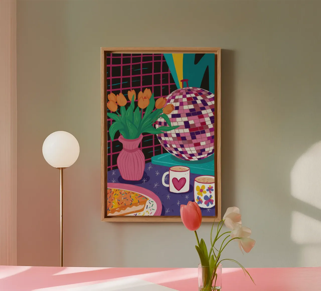 Checkered Tea Time canvas by Prism Ritual