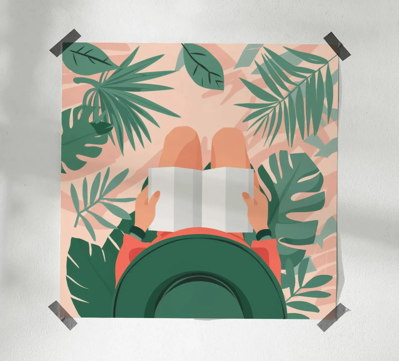 Fuga nella giungla letteraria poster con telaio in alluminio da Frosh Pallete