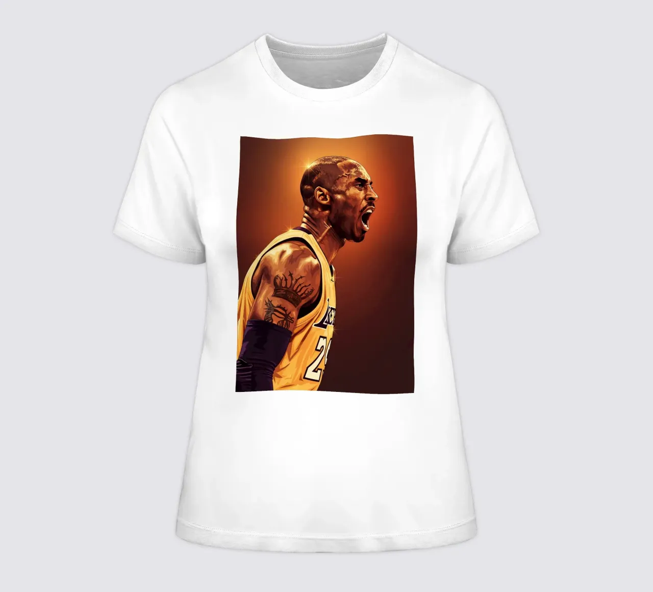 Kobe Bryant portrait (9) women's fitted t-shirt by Lembayung art