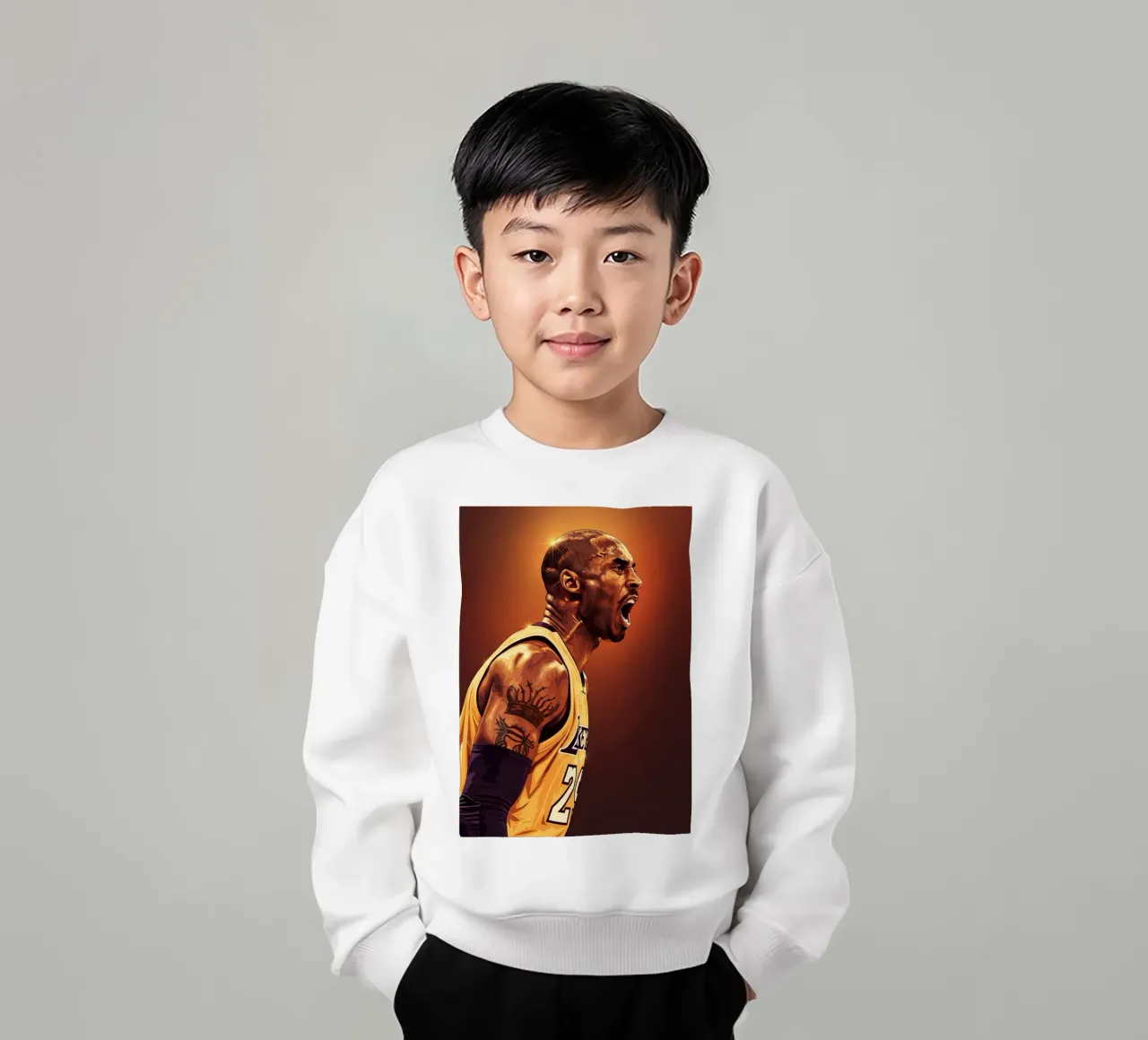 Kobe Bryant portrait (9) felpa bambino da Lembayung art