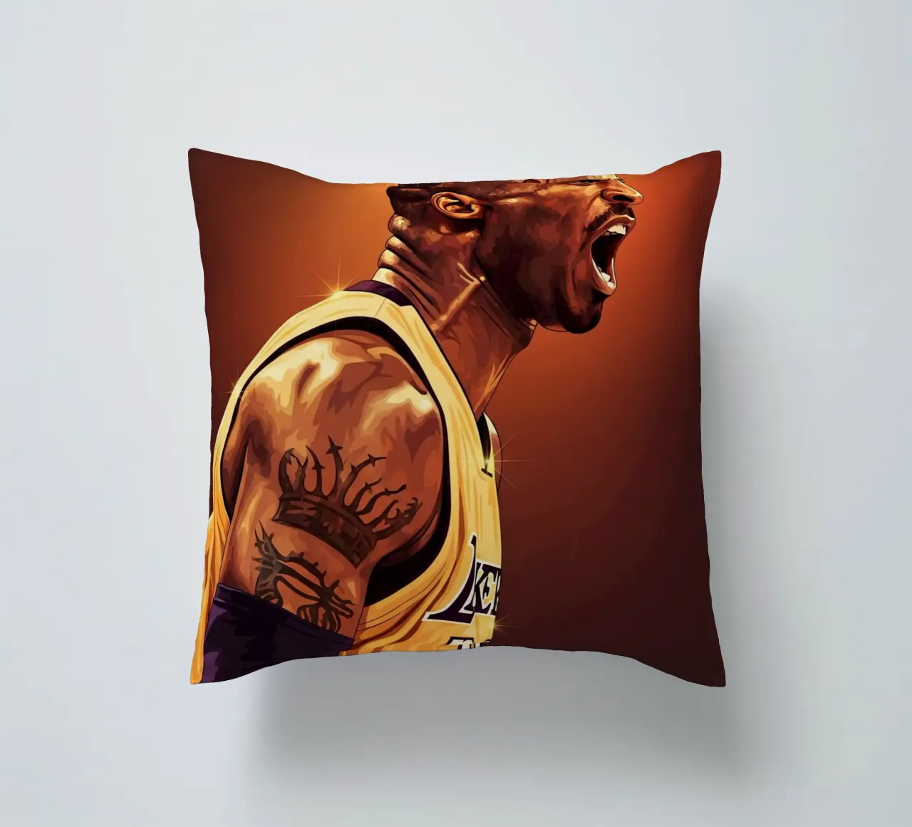 Kobe Bryant portrait (9) cuscino da Lembayung art