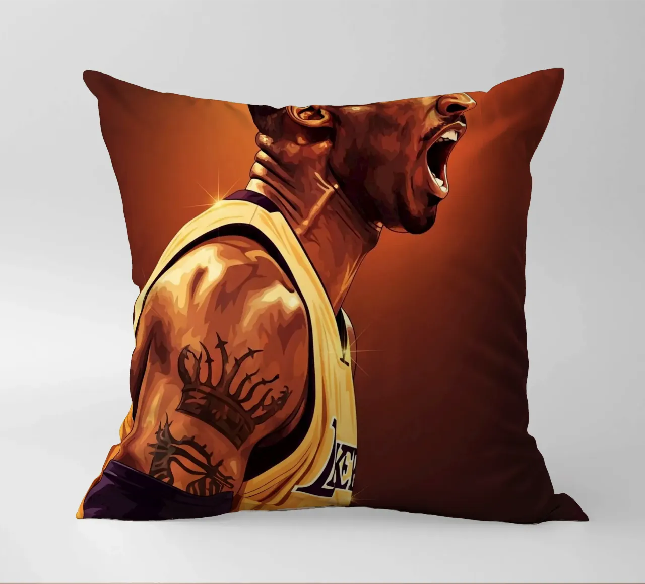 Kobe Bryant portrait (9) cuscino da Lembayung art
