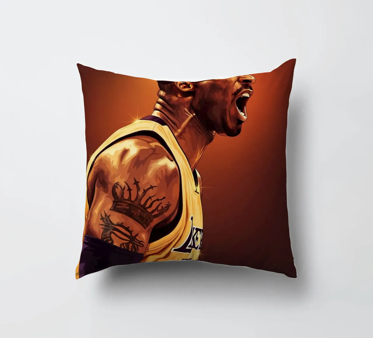 Kobe Bryant portrait (9) cuscino da Lembayung art