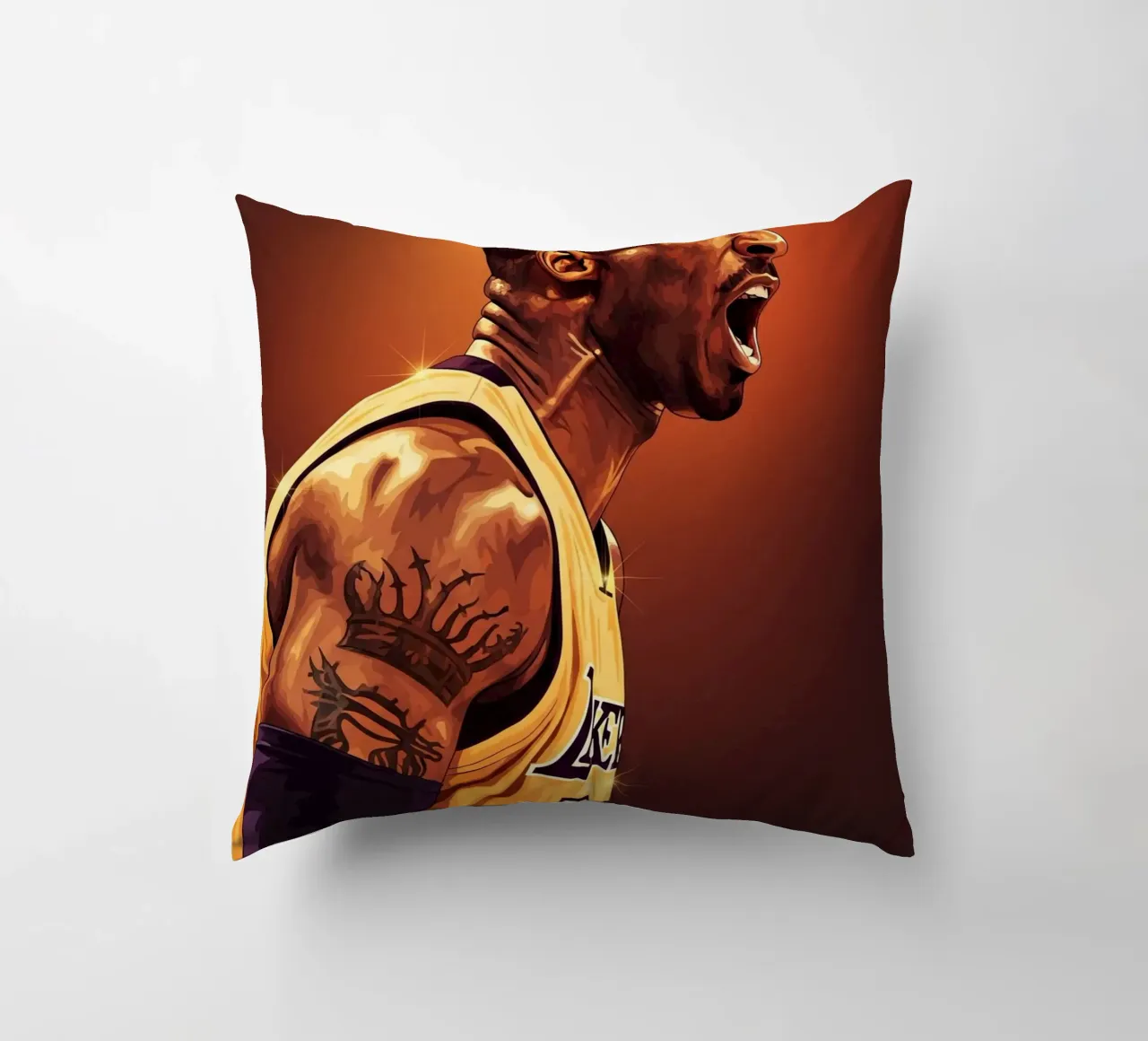 Kobe Bryant portrait (9) cuscino da Lembayung art