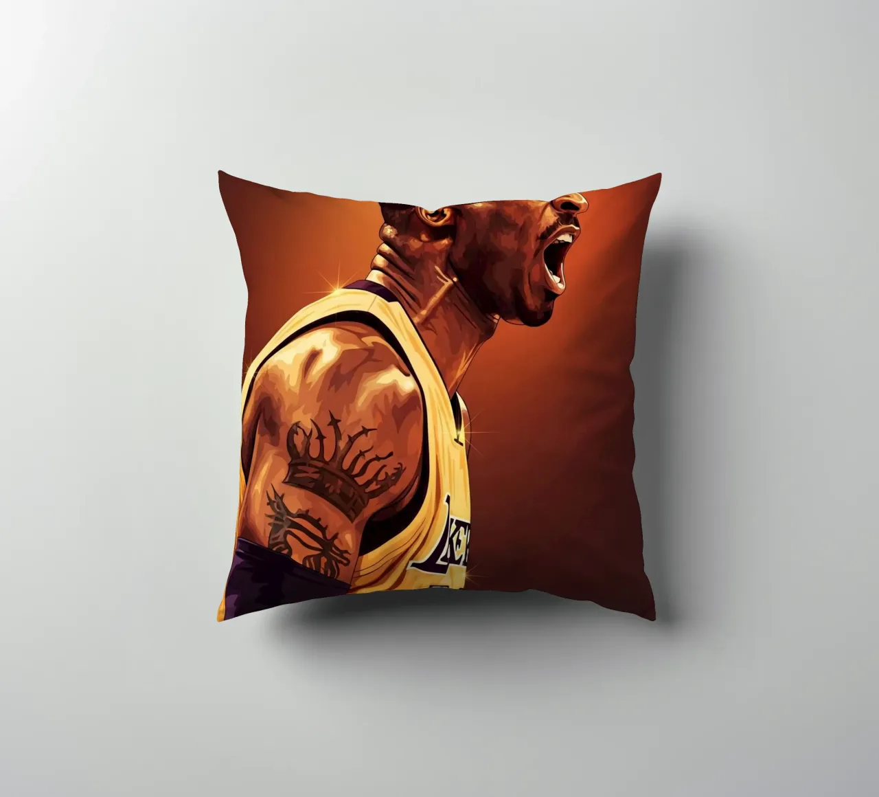 Kobe Bryant portrait (9) cuscino da Lembayung art