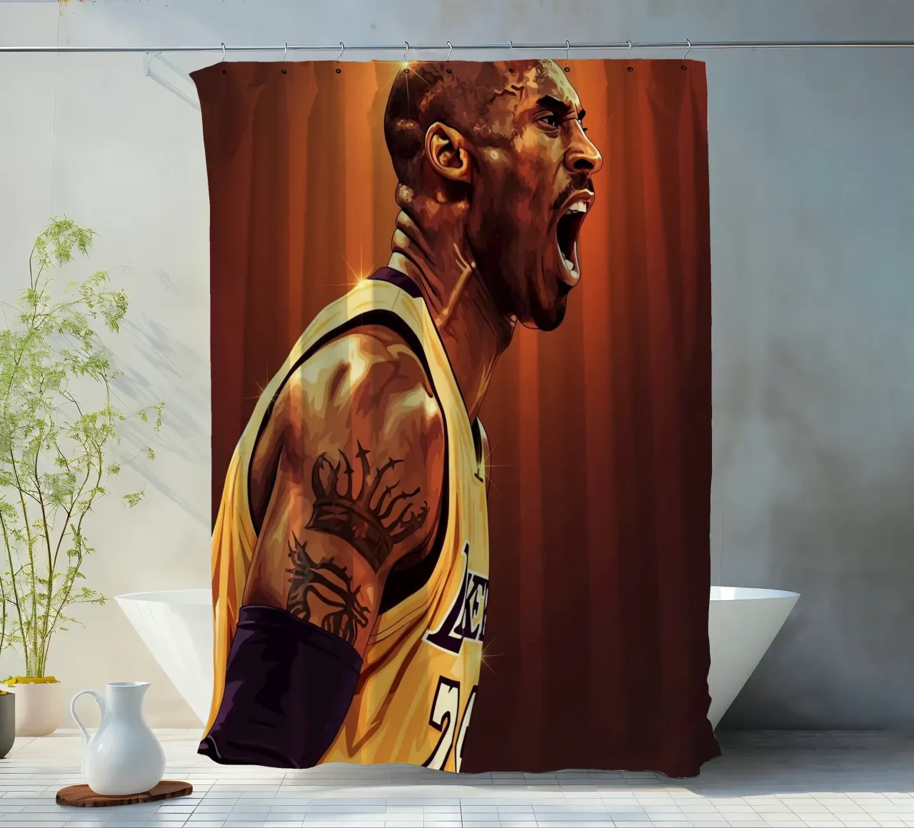 Kobe Bryant portrait (9) tenda da doccia da Lembayung art