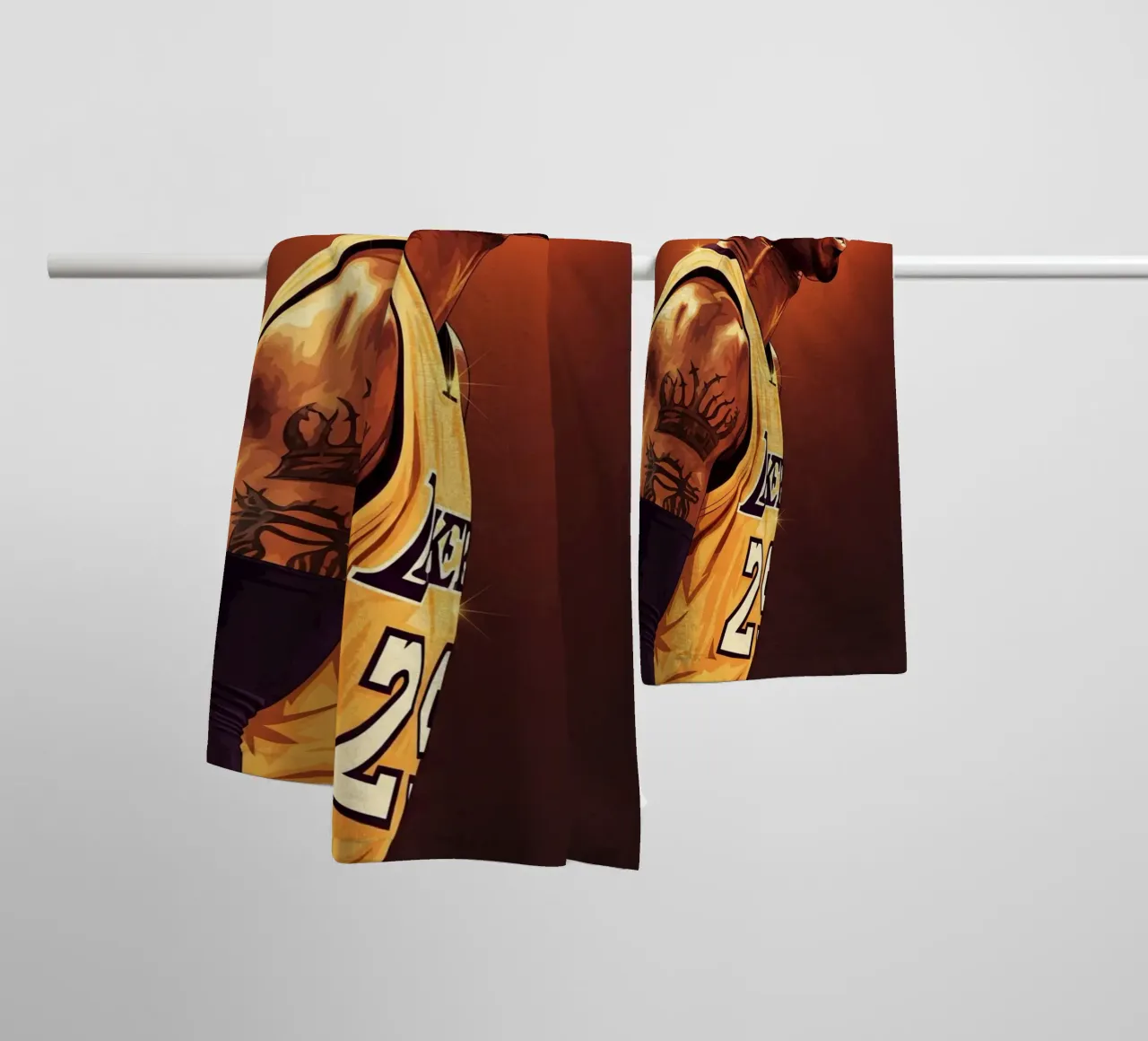 Kobe Bryant portrait (9) asciugamano da bagno da Lembayung art
