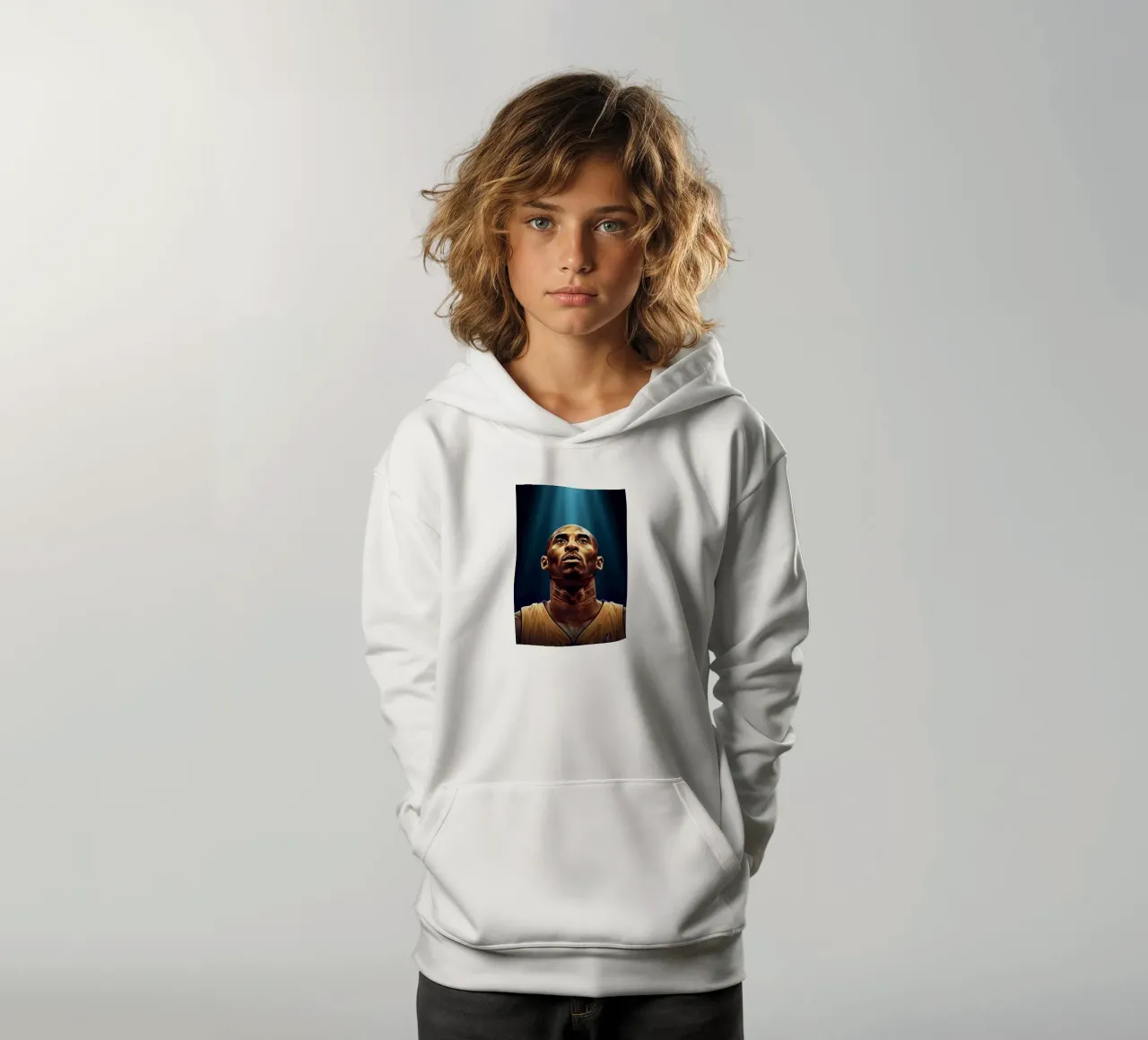 Kobe Bryant portrait (10) felpa bambino con cappuccio da Lembayung art