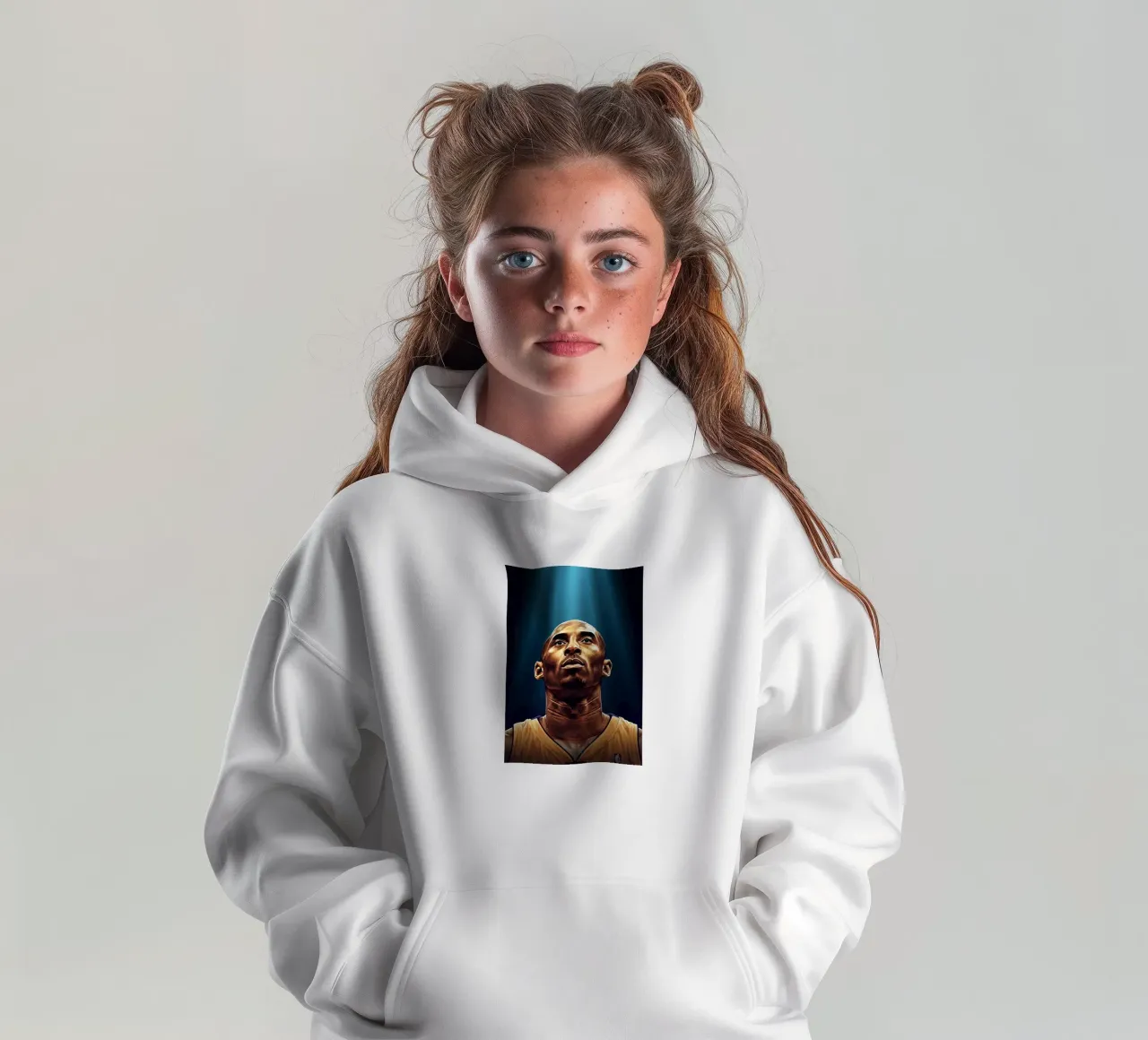 Kobe Bryant portrait (10) felpa bambino con cappuccio da Lembayung art