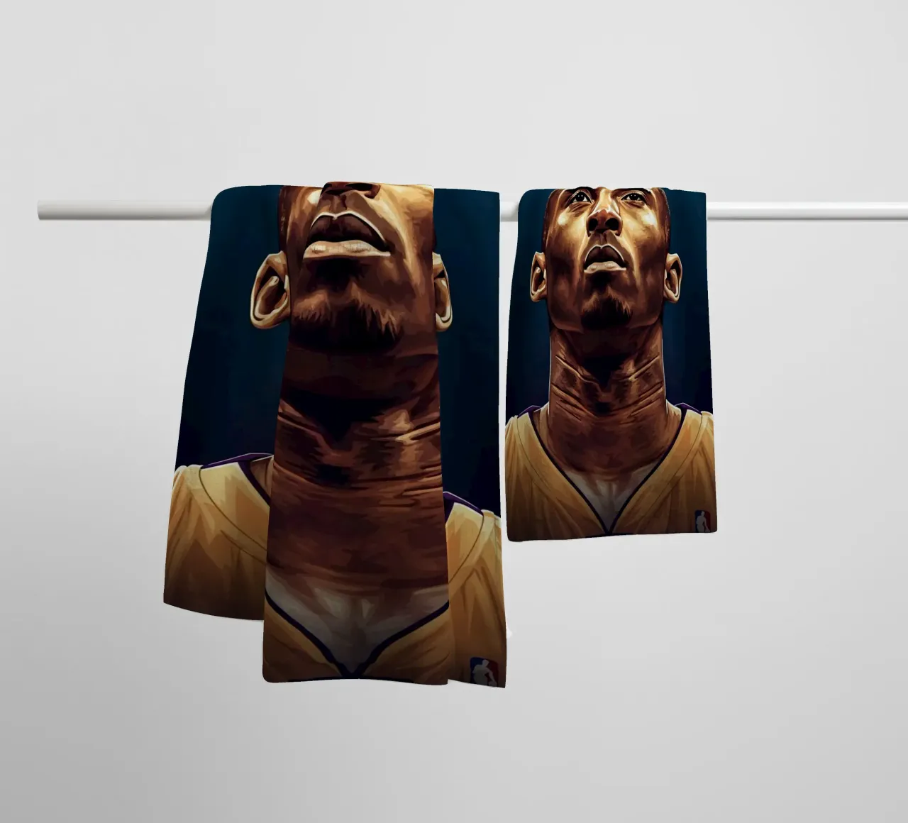 Kobe Bryant portrait (10) asciugamano da bagno da Lembayung art
