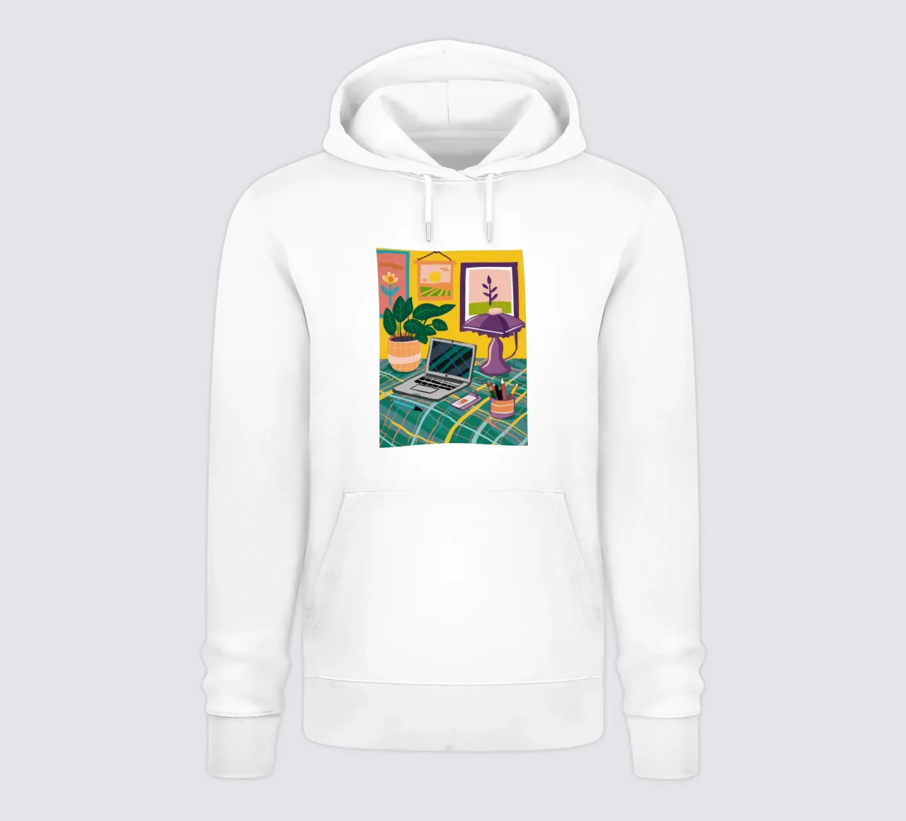 Cozy Workspace Vibe hoodie by Solar Paint