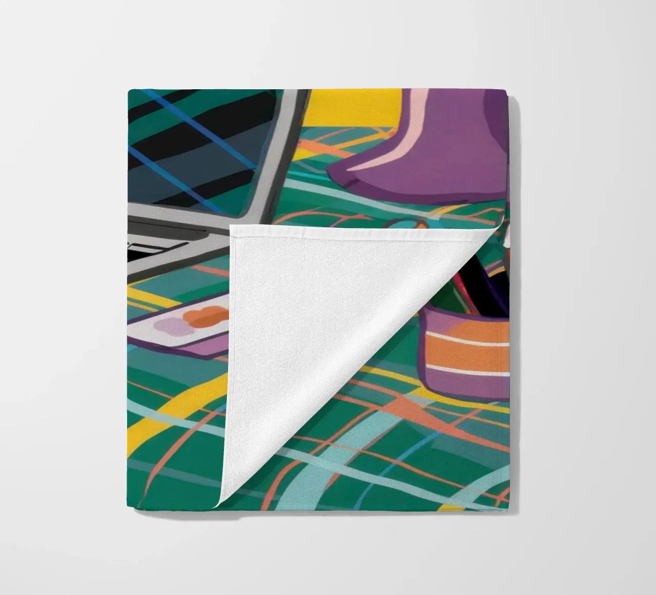 Gezellige werkruimte vibe strandhanddoek van Solar Paint
