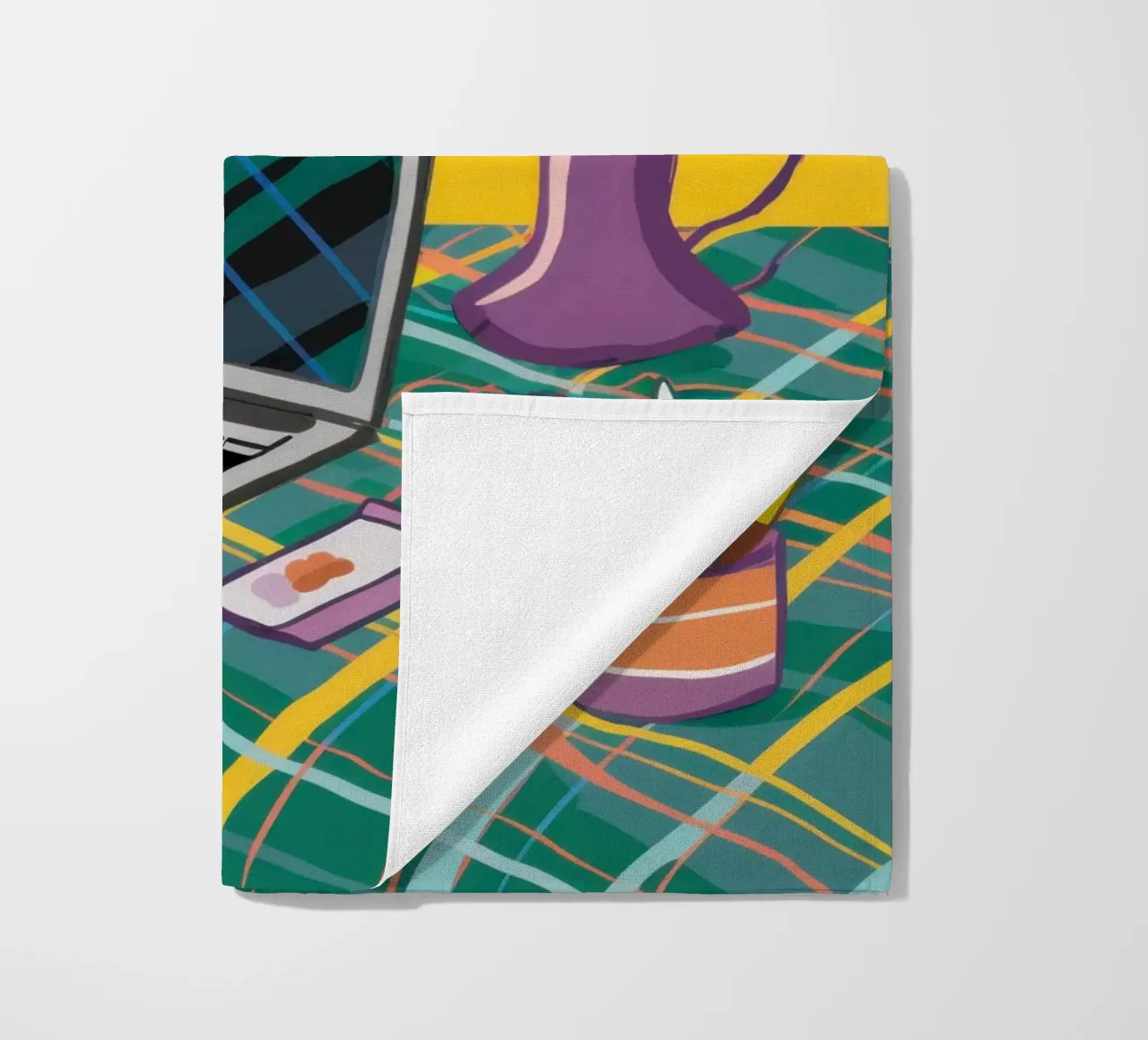 Gezellige werkruimte vibe strandhanddoek van Solar Paint