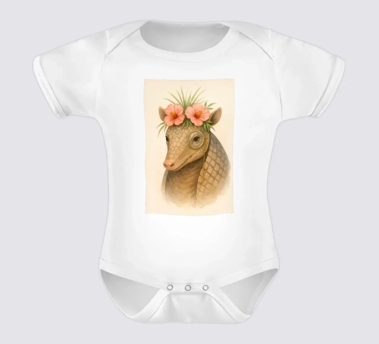 The Tropical Thinker short-sleeve baby romper by Graceful Desine