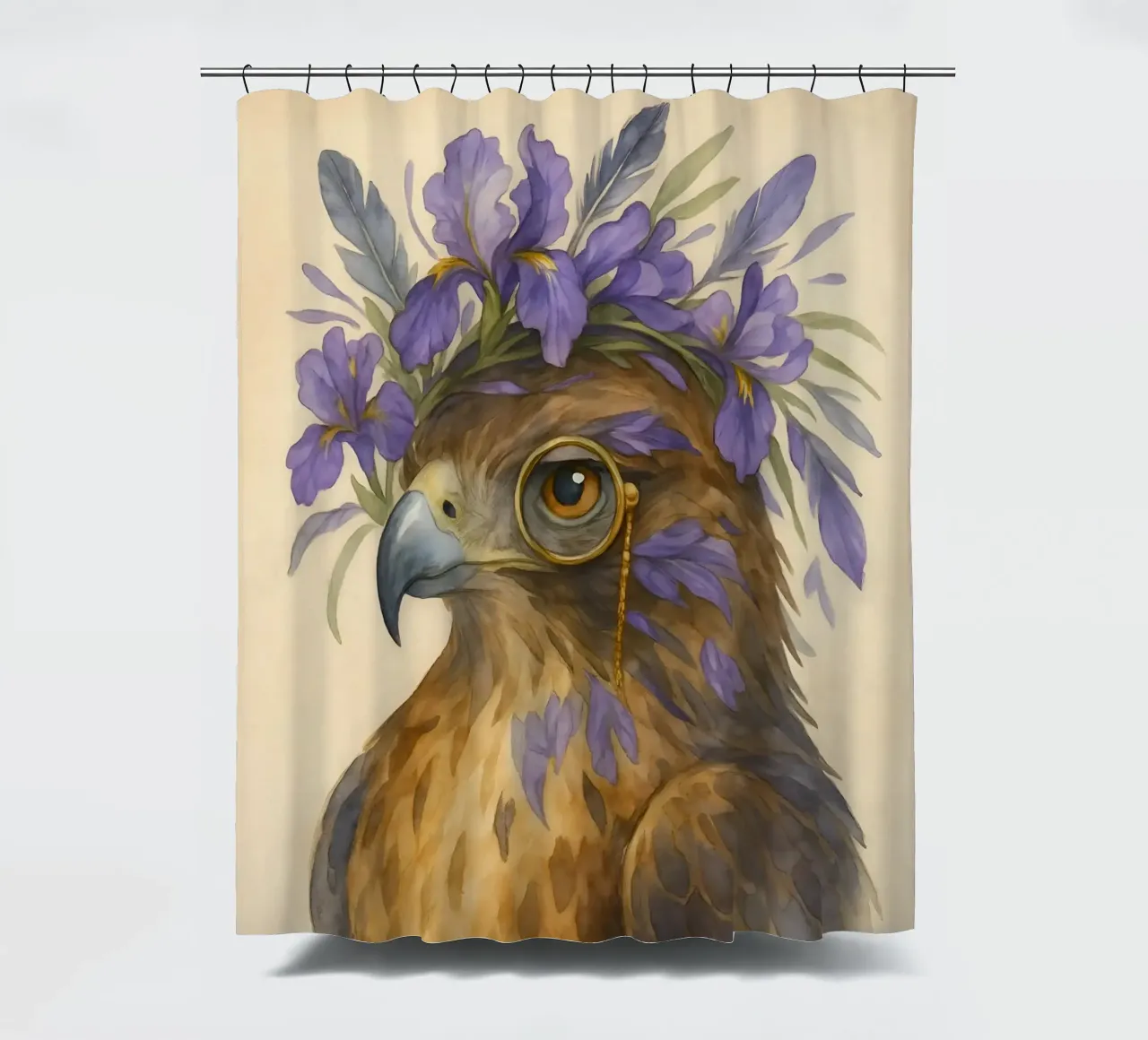 The Iris Observer shower curtain by Graceful Desine