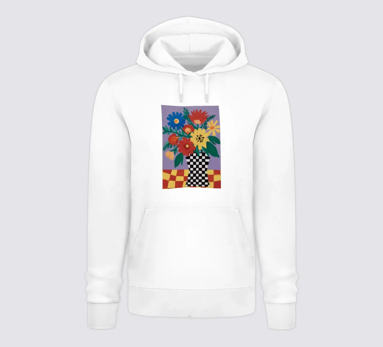 Gioia floreale a scacchiera felpa con cappuccio da Frosh Pallete