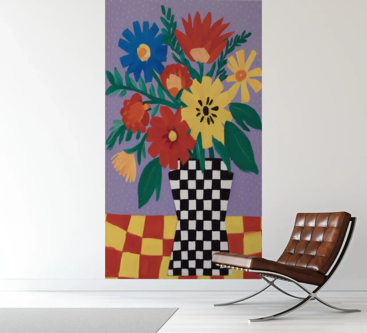 Checkerboard Floral Joy photo wallpaper by Frosh Pallete