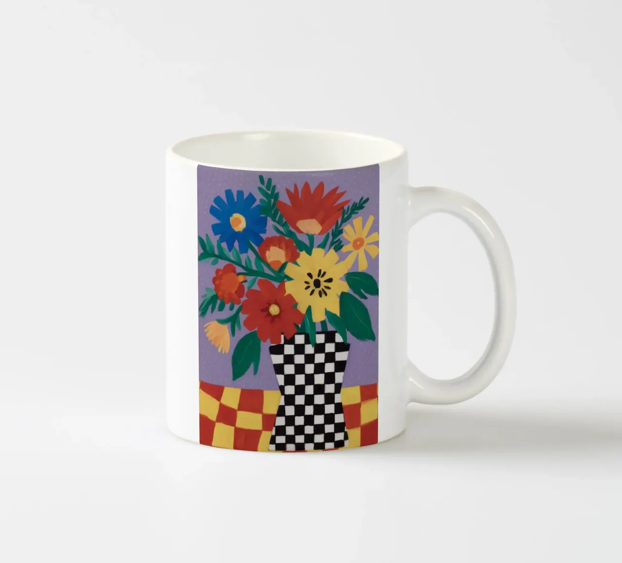Gioia floreale a scacchiera tazza in ceramica da Frosh Pallete