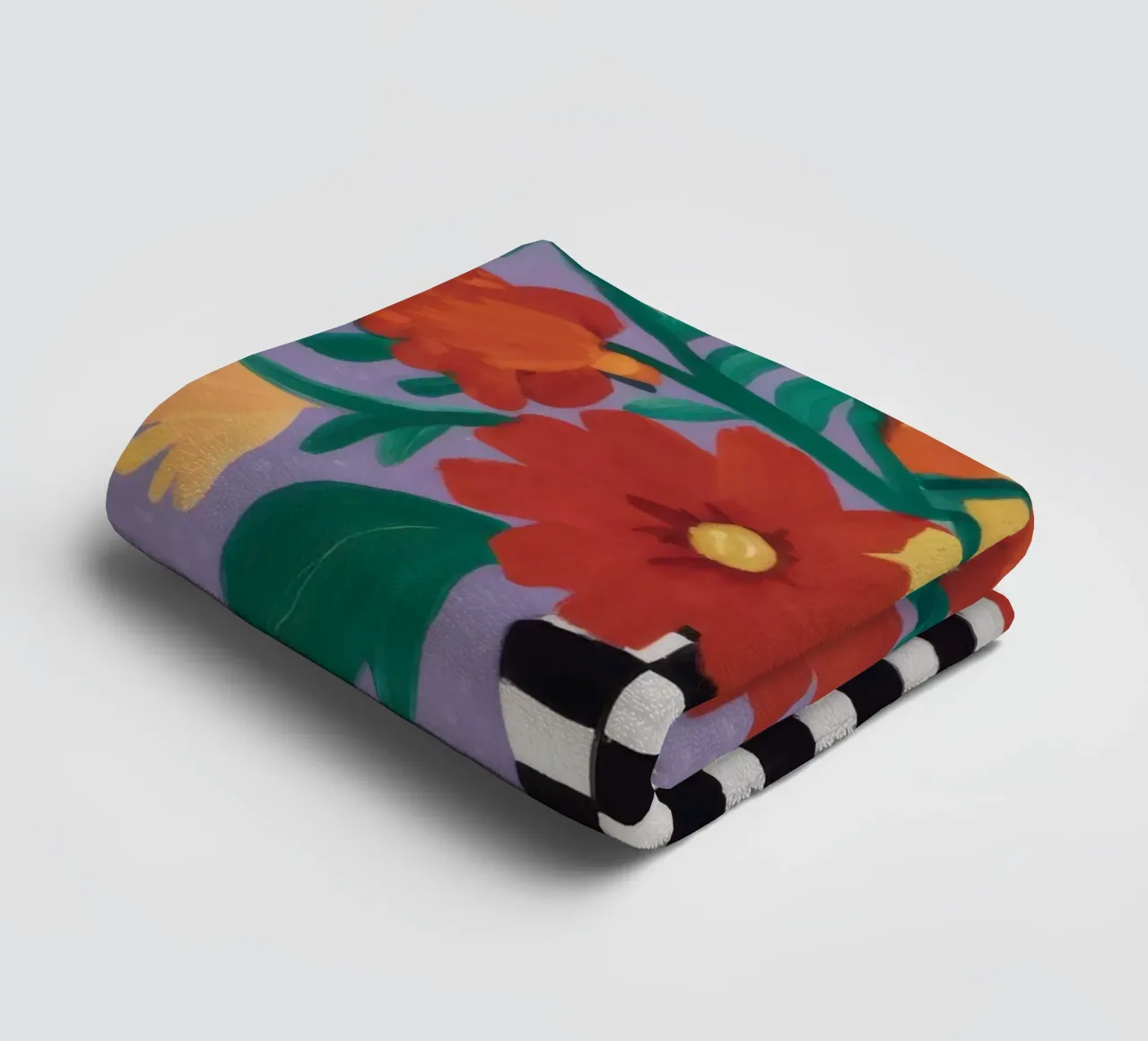 Gioia floreale a scacchiera asciugamano da bagno da Frosh Pallete