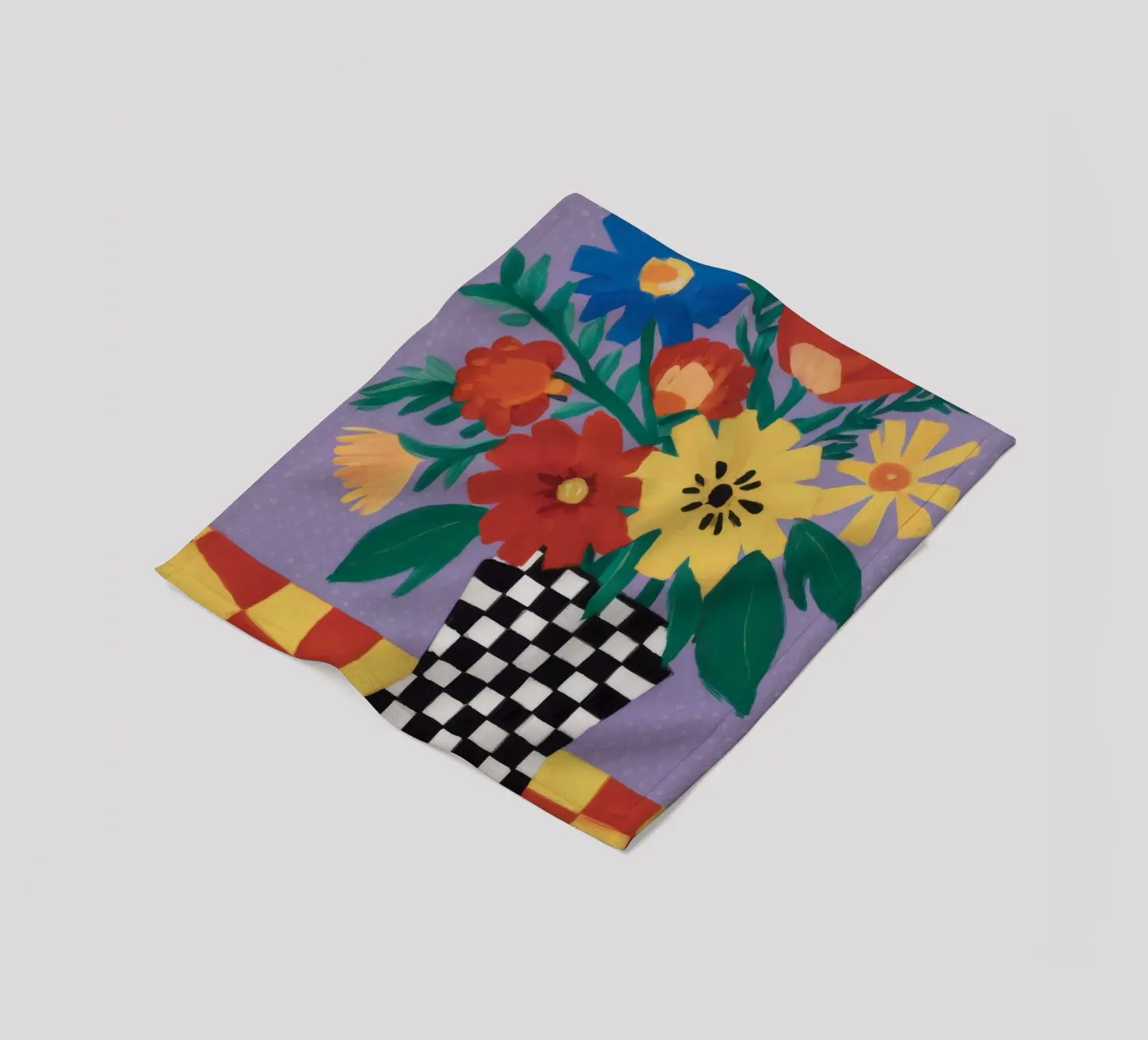 Gioia floreale a scacchiera coperta in pile da Frosh Pallete