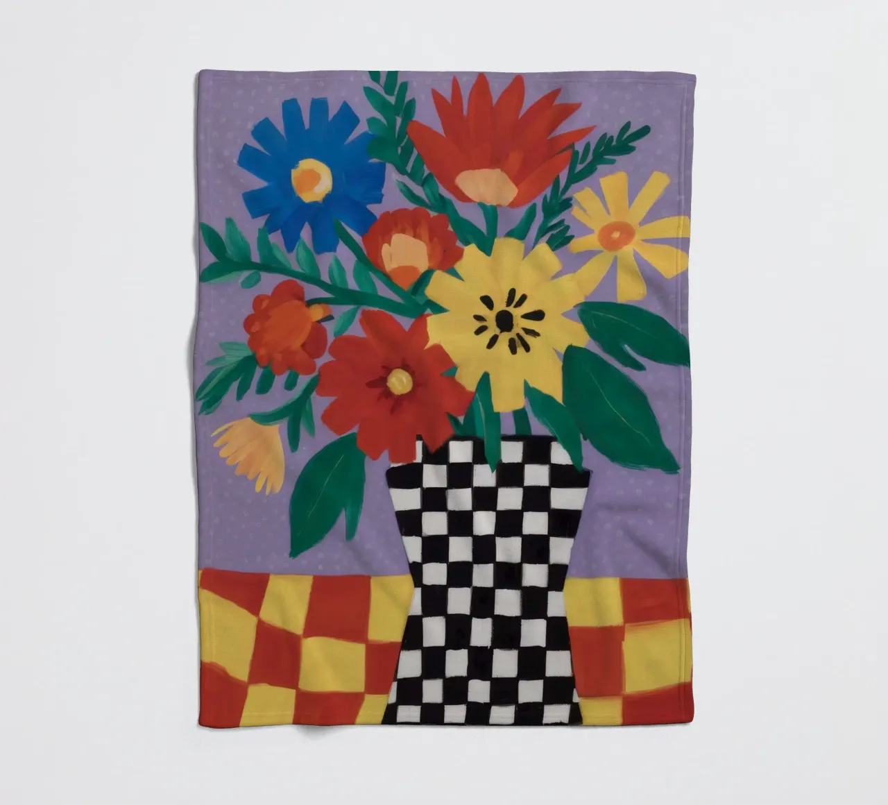 Gioia floreale a scacchiera coperta in pile da Frosh Pallete