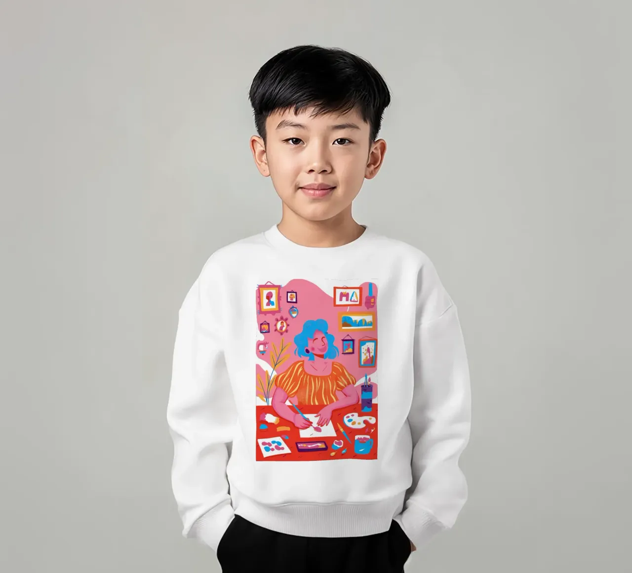Artist in a Red Tutu kids sweatshirt by Veil Maya