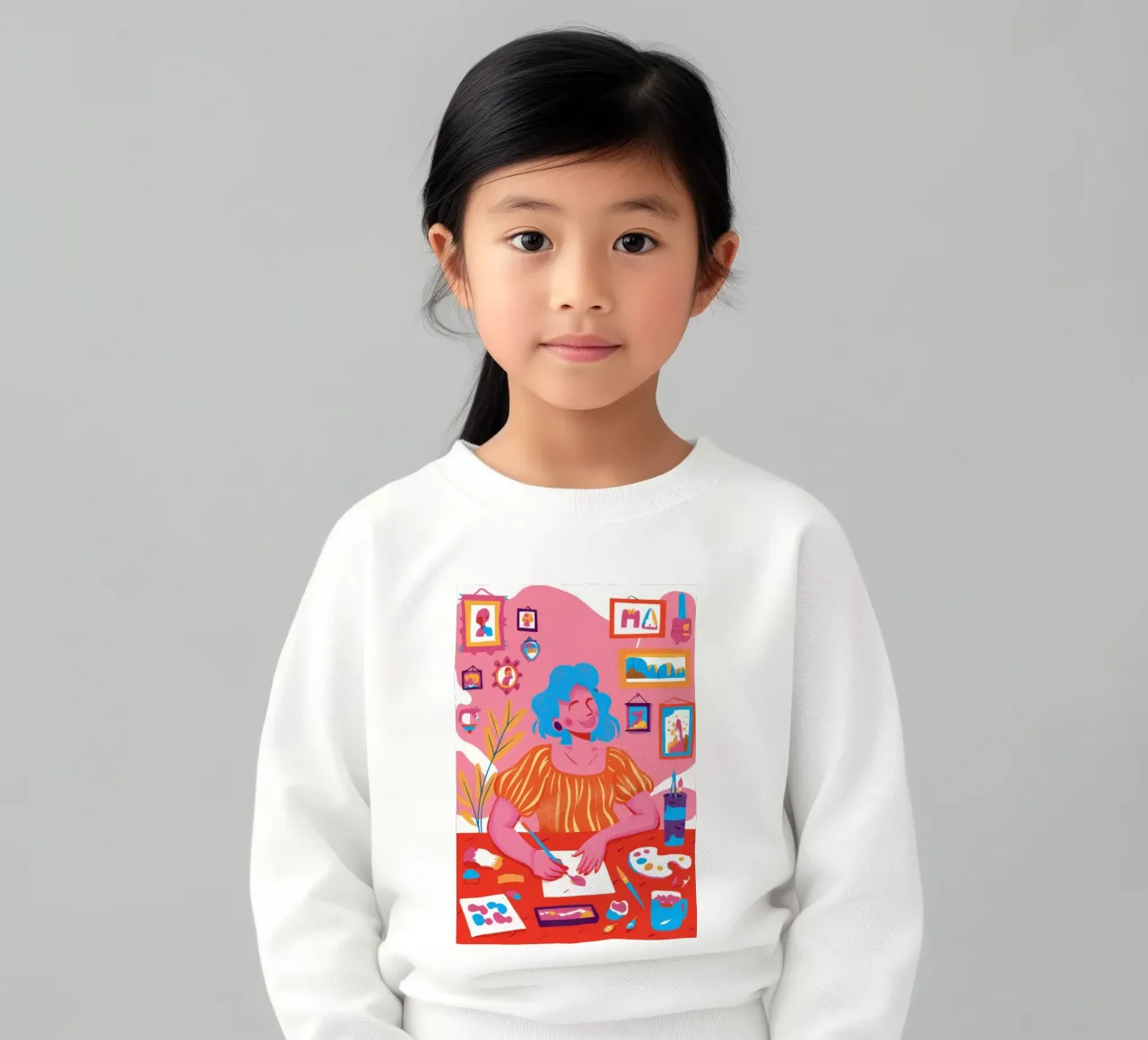 Artist in a Red Tutu kids sweatshirt by Veil Maya