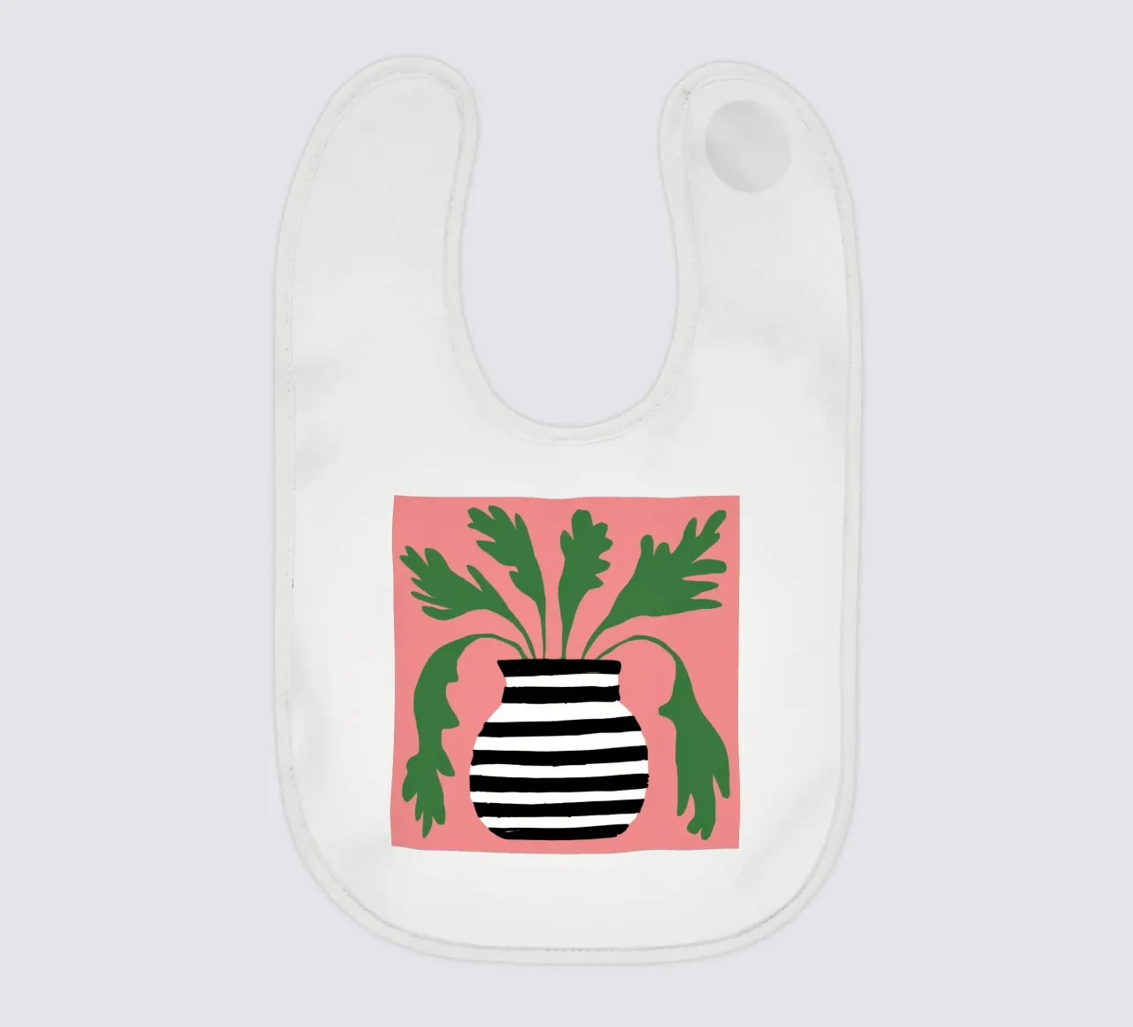 Graphic Leaf Statement baby bib by Prism Ritual