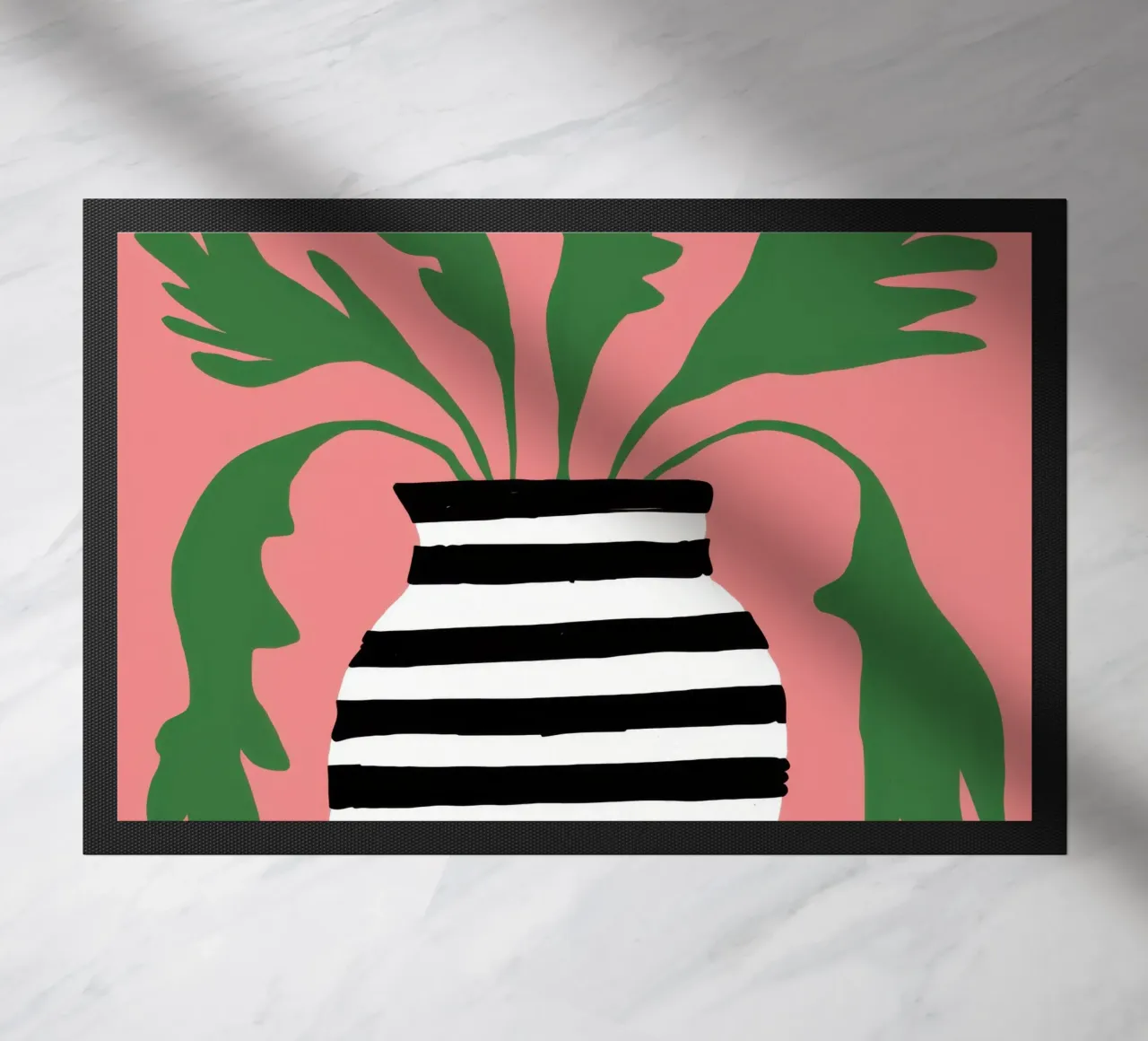 Graphic Leaf Statement doormat by Prism Ritual