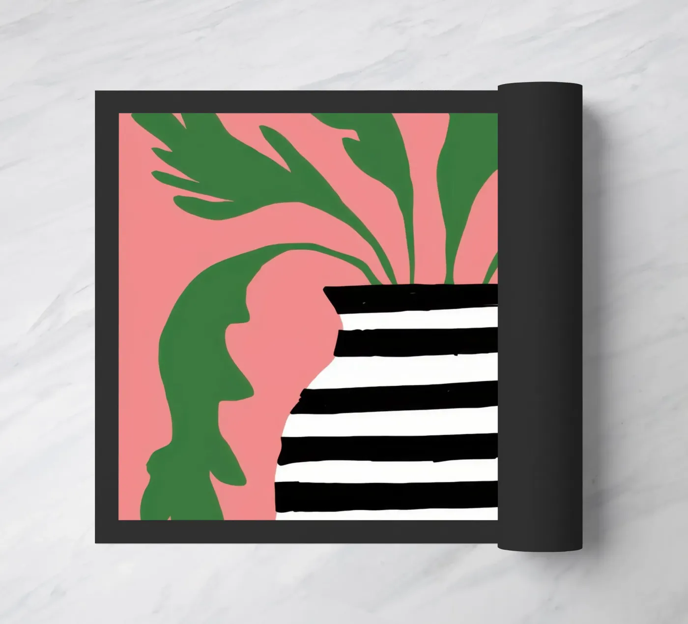 Graphic Leaf Statement Fußmatte von Prism Ritual