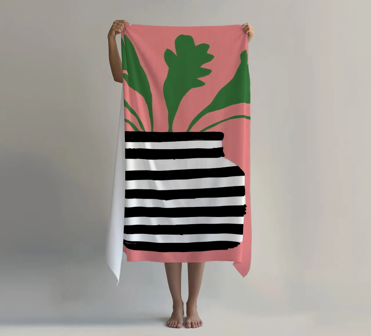 Graphic Leaf Statement beach towel by Prism Ritual