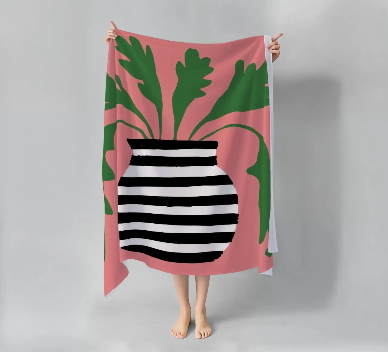 Graphic Leaf Statement beach towel by Prism Ritual