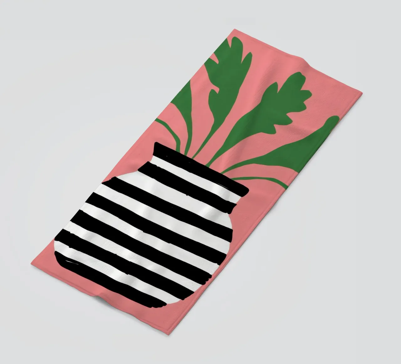Graphic Leaf Statement beach towel by Prism Ritual