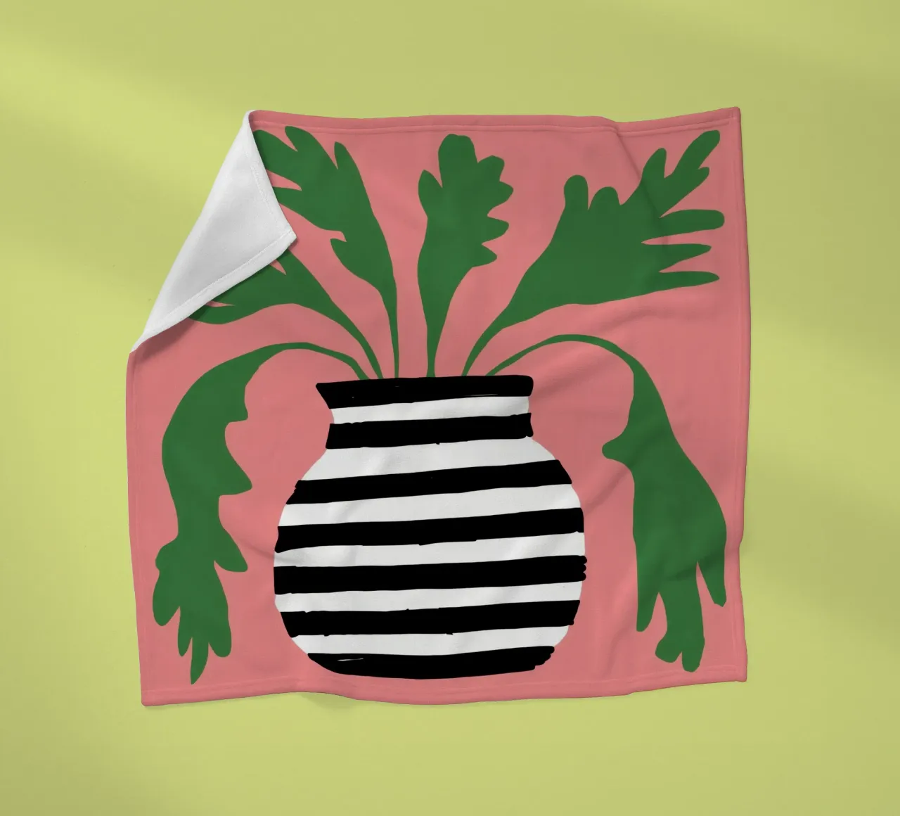 Grafik Blatt Statement Fleecedecke von Prism Ritual