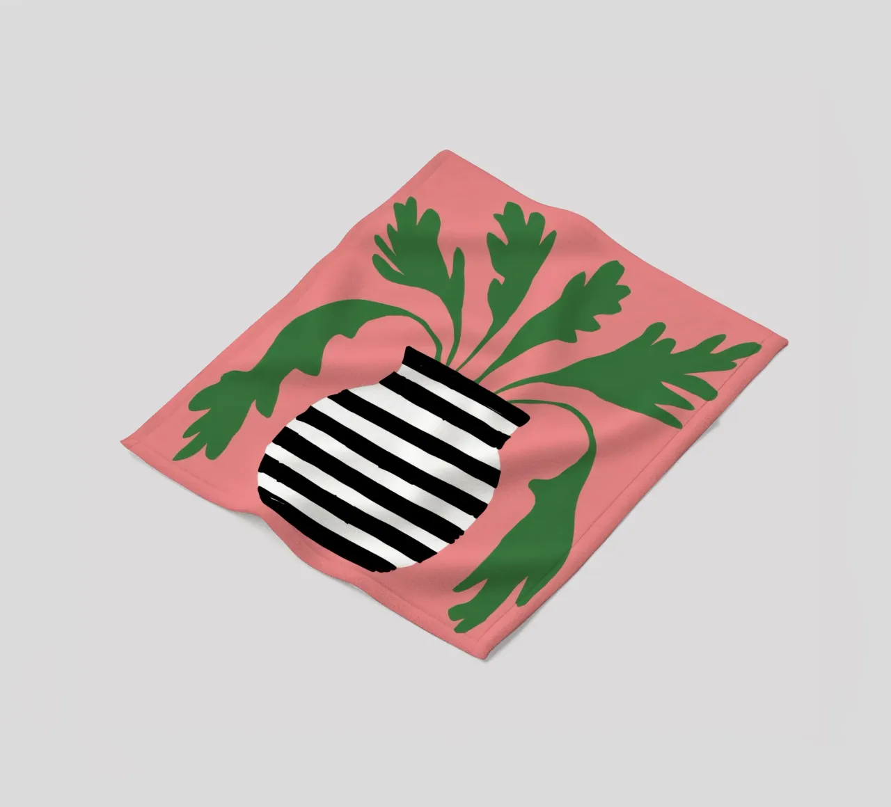 Graphic Leaf Statement fleece blanket by Prism Ritual
