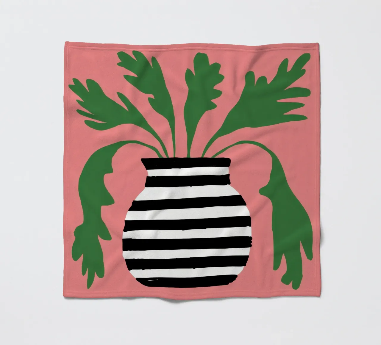 Grafik Blatt Statement Fleecedecke von Prism Ritual