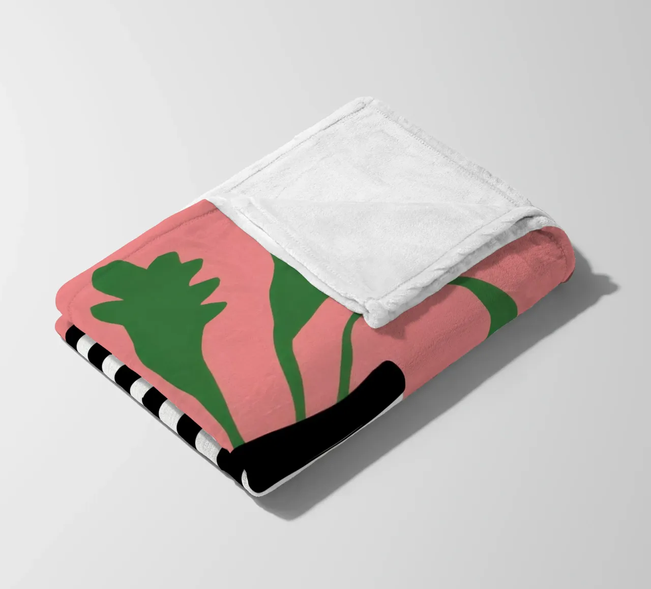 Graphic Leaf Statement fleece blanket by Prism Ritual