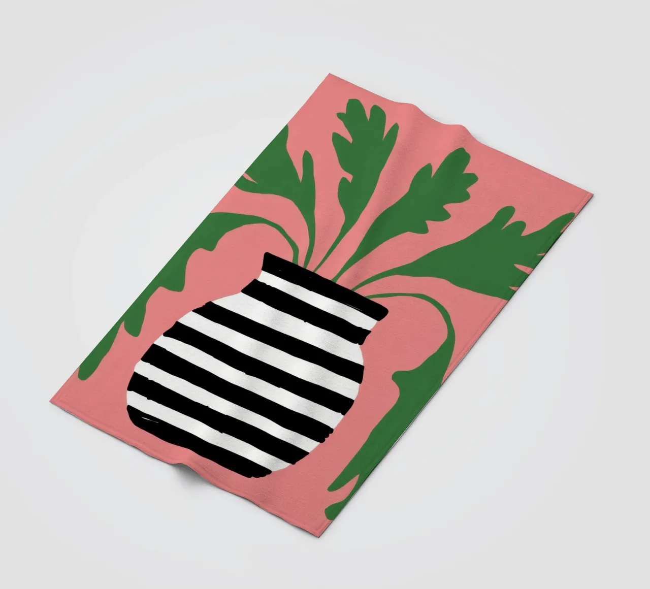 Graphic Leaf Statement fleece blanket by Prism Ritual