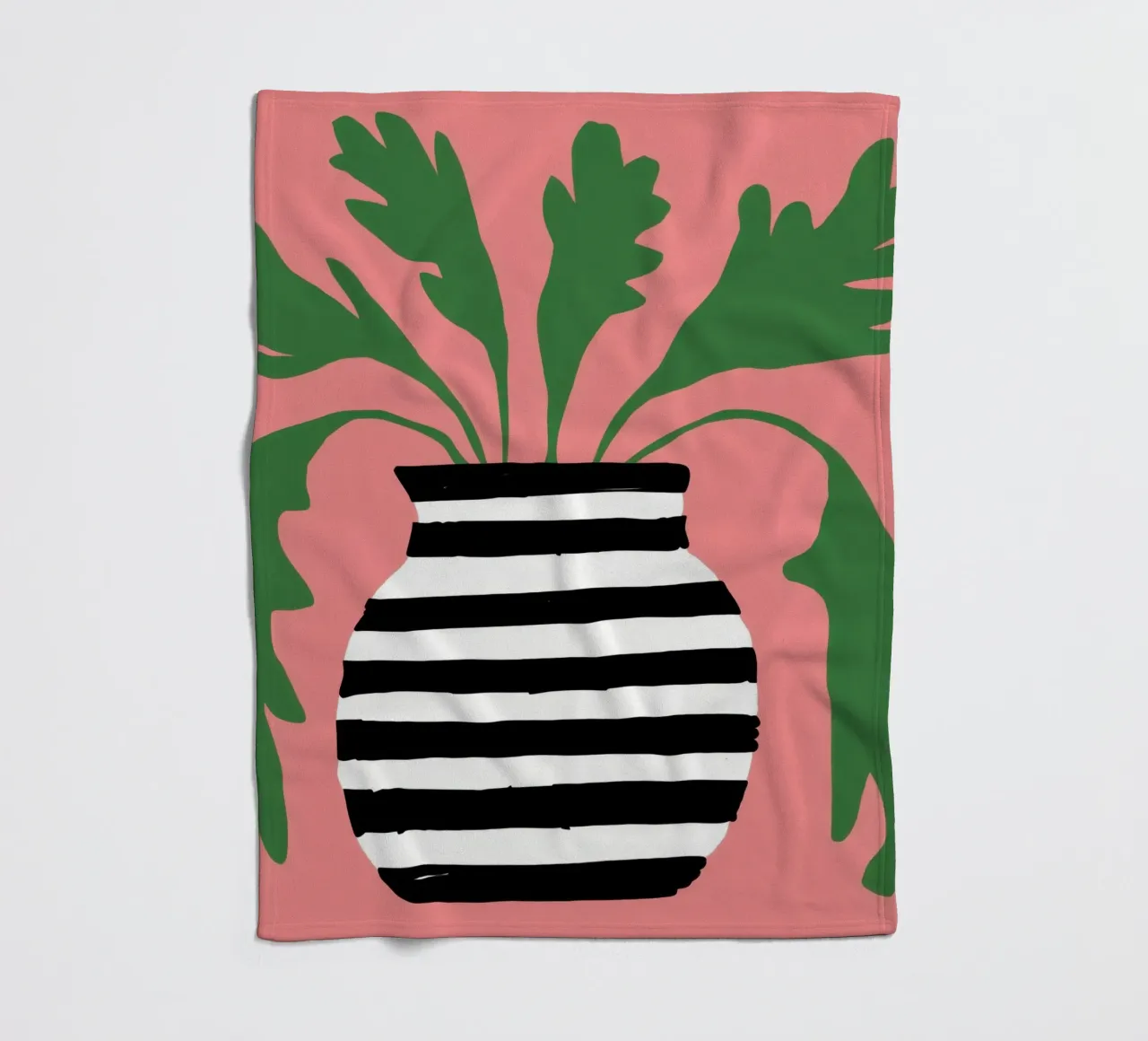 Graphic Leaf Statement fleece blanket by Prism Ritual