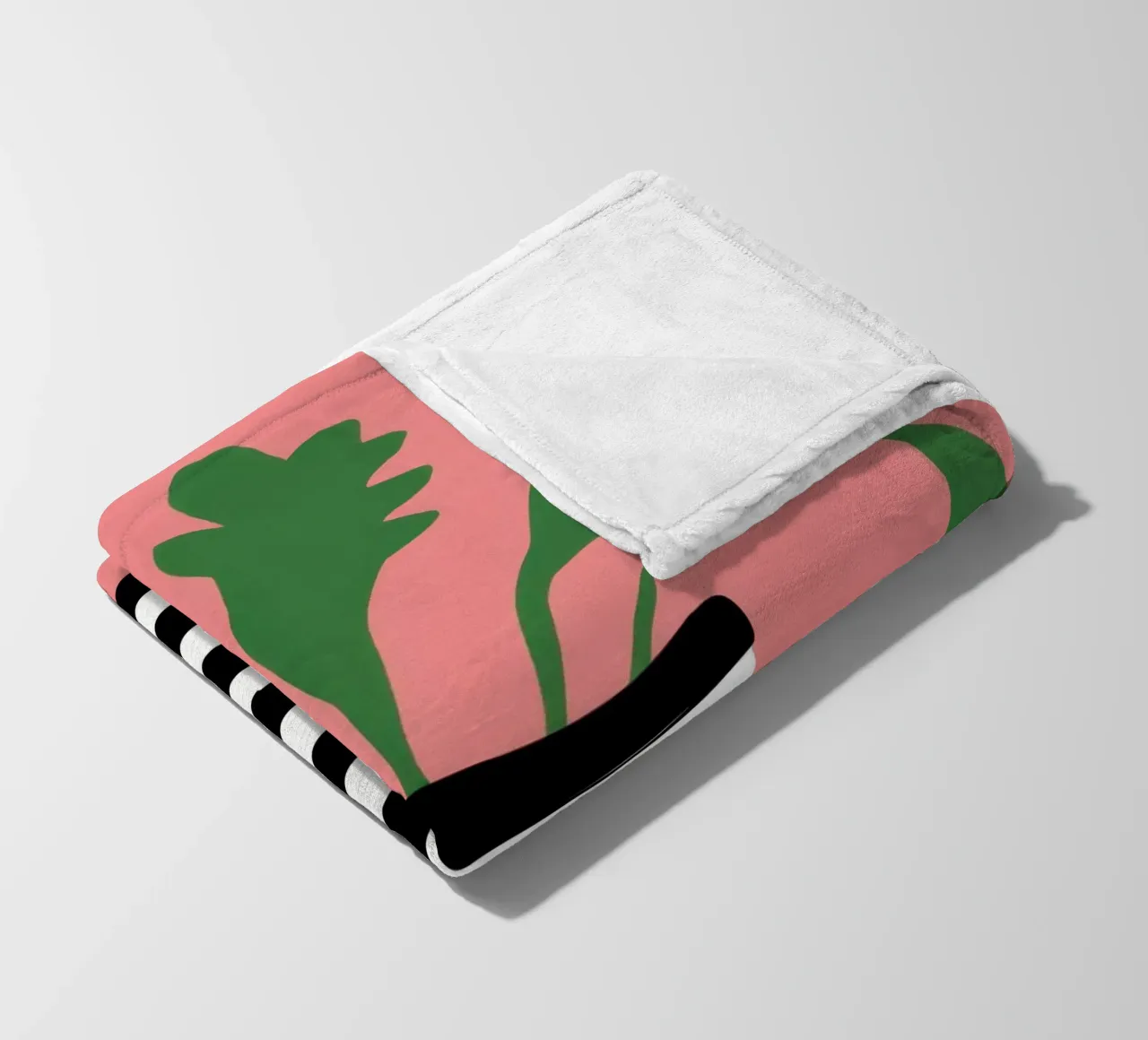Graphic Leaf Statement fleece blanket by Prism Ritual
