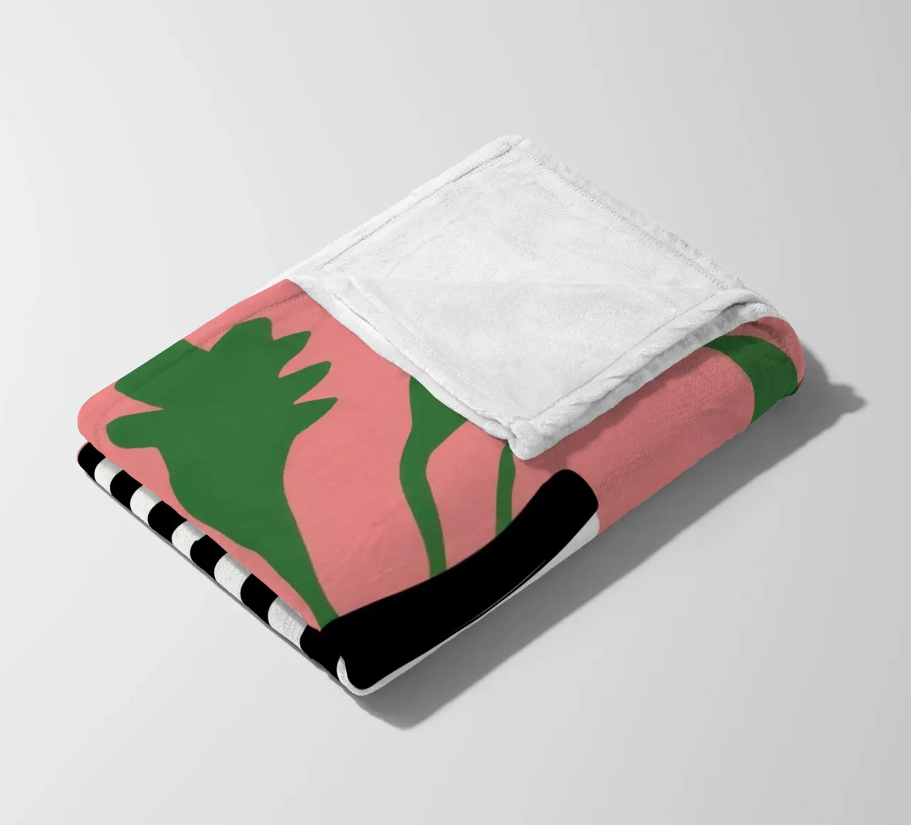 Graphic Leaf Statement fleece blanket by Prism Ritual