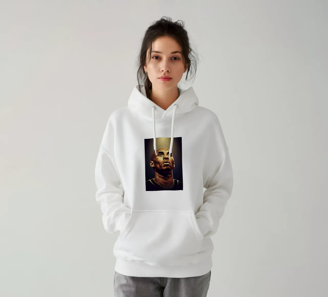 Kobe Bryant portrait (11) felpa con cappuccio da Lembayung art