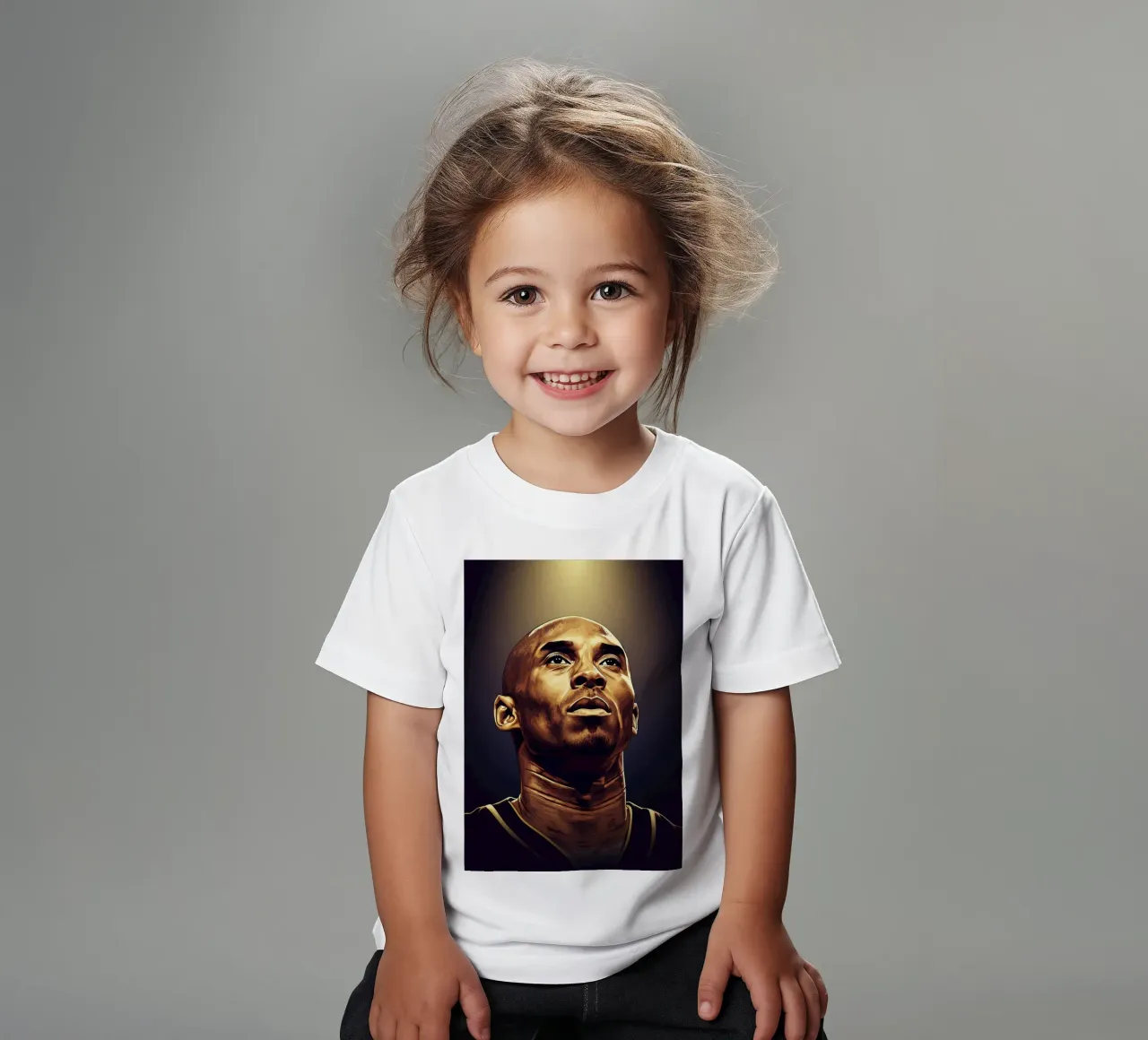 Kobe Bryant portrait (11) t-shirt bambini da Lembayung art