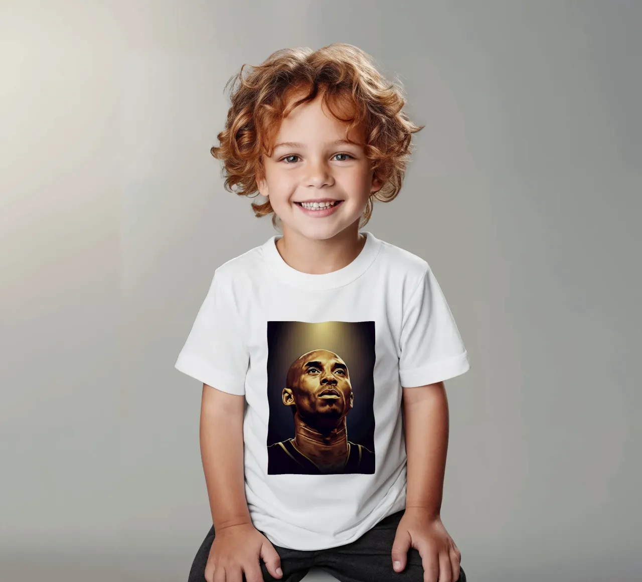 Kobe Bryant portrait (11) t-shirt bambini da Lembayung art