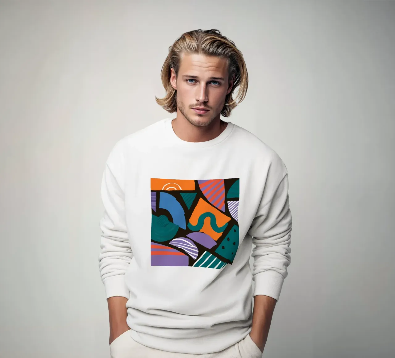 Geometrische Form Mosaik Sweatshirt von Frosh Pallete