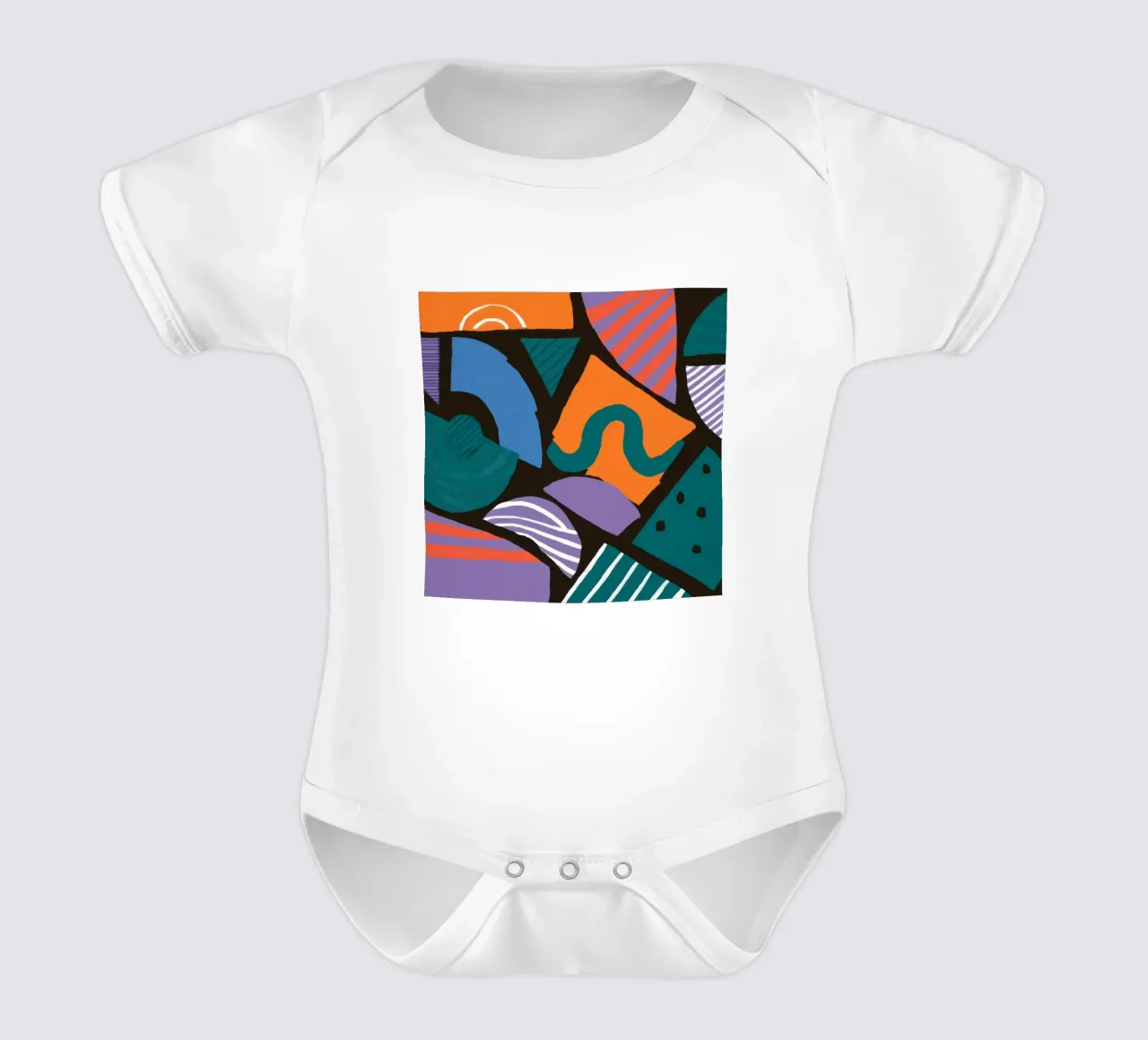 Mosaico di forme geometriche body neonato maniche corte da Frosh Pallete