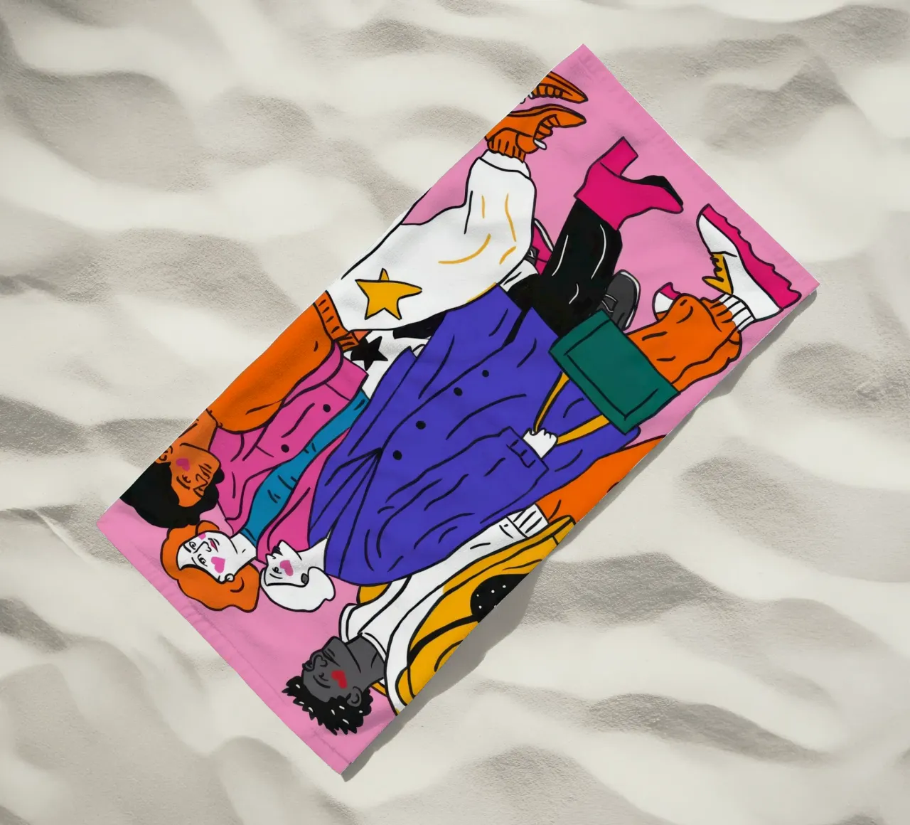 The Fashionable Urbanites beach towel by Veil Maya