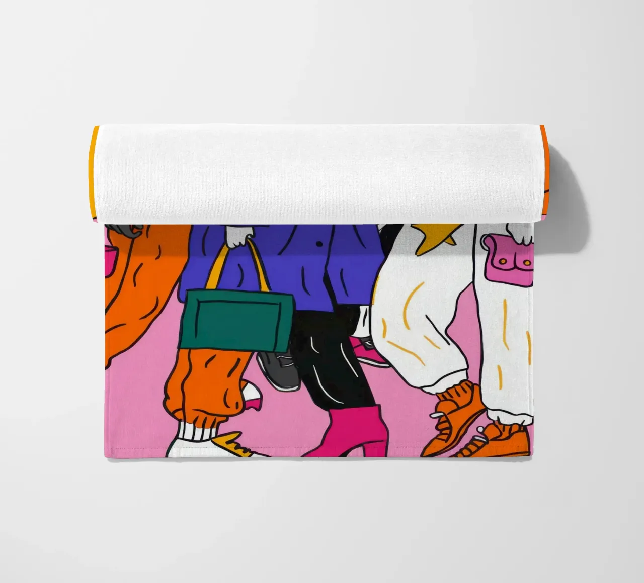 The Fashionable Urbanites beach towel by Veil Maya