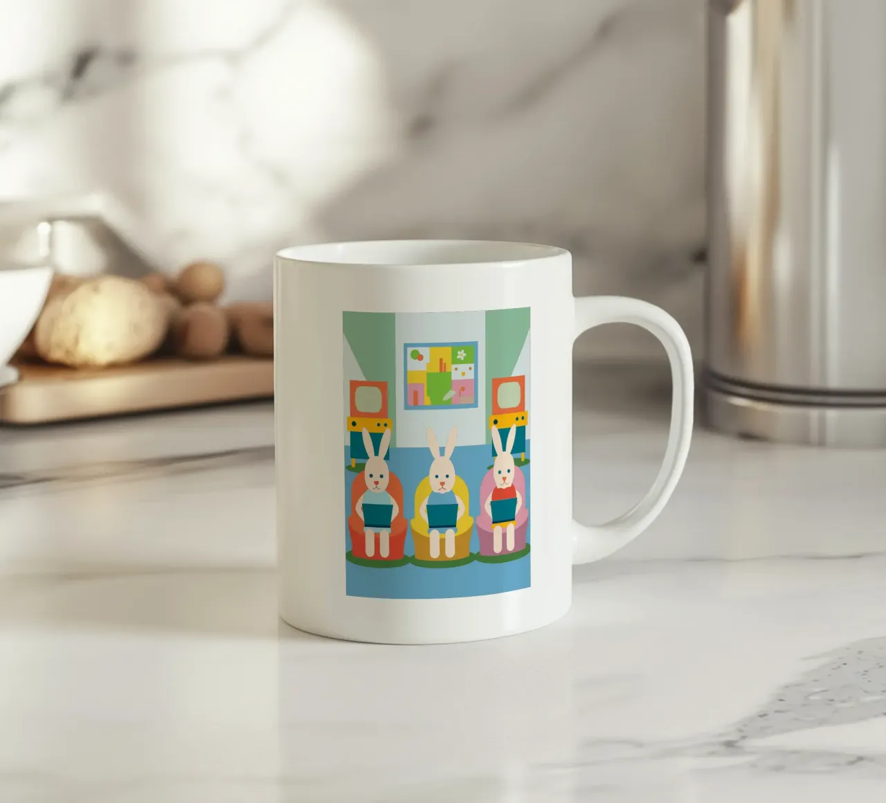 Tre conigli seduti tazza in ceramica da CUTE ANIMALS